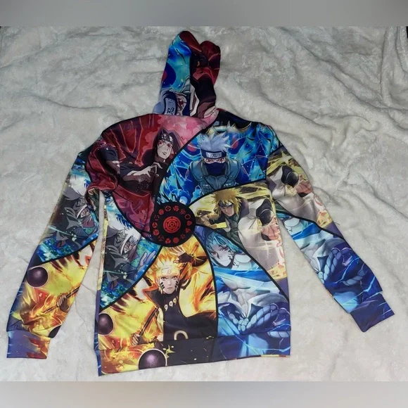 Anime Graphic Hoodie with Multicolor Design - Picture 2 of 3